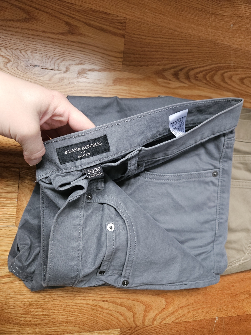 Banana Republic Slim Fit Men's Pants - Gray - 35x30